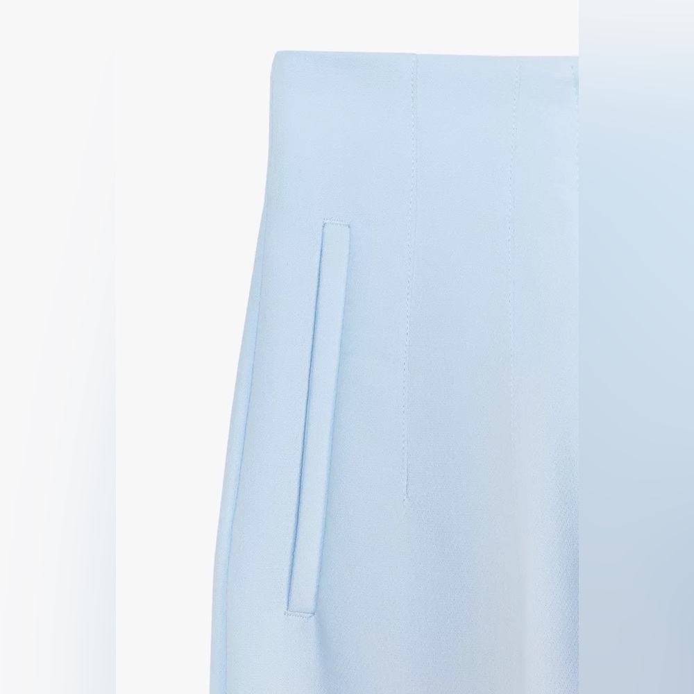 ZARA Elegant PANTS WITH A HIGH WAIST Light Blue Women's Pants - Picture 6 of 8